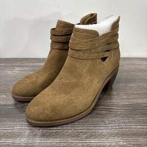 New! Frye And Co Petal Booties Womens Size 6 Brown Suede Ankle Boots Block Heel